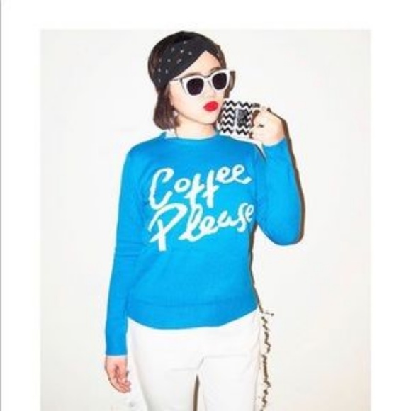 KLING Coffee Please Blue Long-Sleeved Sweater - Picture 2 of 5